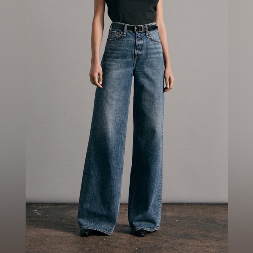 BRAND NEW W TAGS - Rag & Bone Sofie high rise wide leg jean in Pebbles sz 26!!